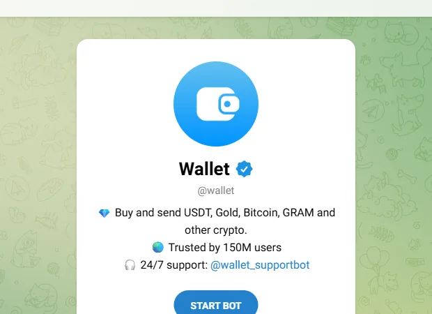 Telegram Wallet, the official bot to buy, send and store BTC, TON and USDT