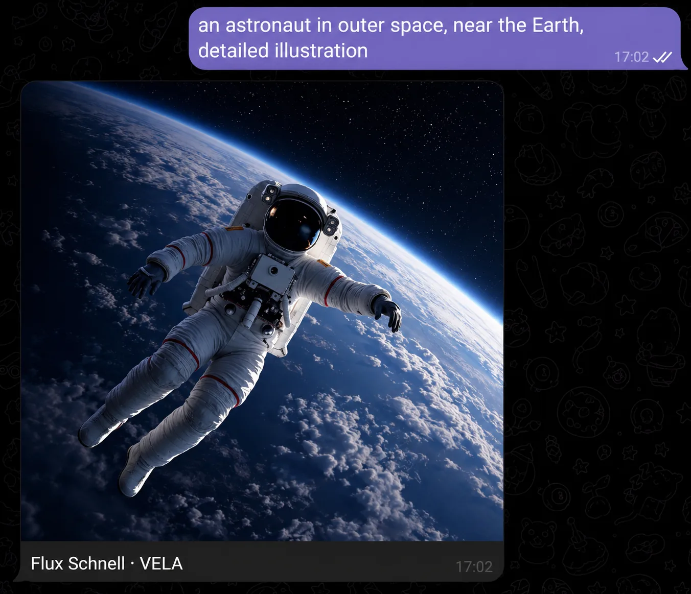 An astronaut in a spacesuit floating in open space next to Earth