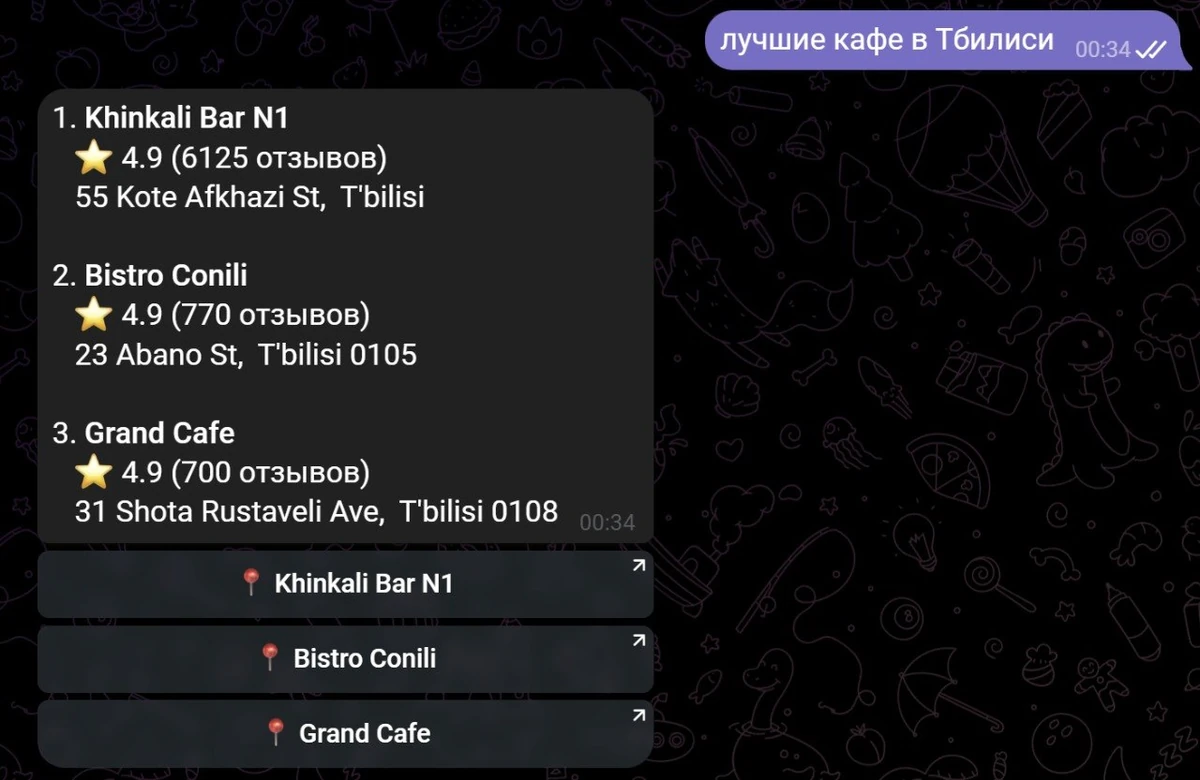 A list of the best cafés in Tbilisi with ratings and addresses